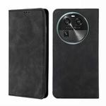 For OPPO Find X6 5G Skin Feel Magnetic Horizontal Flip Leather Phone Case(Black)