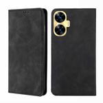 For Realme C55 4G Skin Feel Magnetic Horizontal Flip Leather Phone Case(Black)