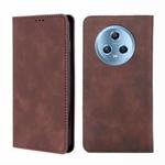 For Honor Magic5 Skin Feel Magnetic Horizontal Flip Leather Phone Case(Dark Brown)