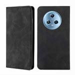 For Honor Magic5 Skin Feel Magnetic Horizontal Flip Leather Phone Case(Black)