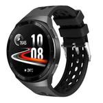 For Huawei Watch GT 2e Solid Color Round Hole Silicone Watch Band(Black)