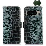For Google Pixel 8 Pro Crocodile Top Layer Cowhide Leather Phone Case(Green)