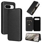 For Google Pixel 8 Carbon Fiber Texture Flip Leather Phone Case(Black)