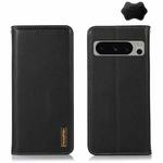 For Google Pixel 8 Pro KHAZNEH Nappa Top Layer Cowhide Leather Phone Case(Black)