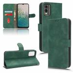 For Nokia C32 Skin Feel Magnetic Flip Leather Phone Case(Green)