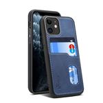 For iPhone 11 Pro H09 TPU + PU Leather Anti-fall Protective Case with Card Slots(Blue)