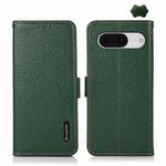 For Google Pixel 8 KHAZNEH Side-Magnetic Litchi Genuine Leather RFID Phone Case(Green)