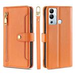 For Infinix Hot 12i Sheep Texture Cross-body Zipper Wallet Leather Phone Case(Orange)