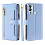 For Infinix Hot 12i Sheep Texture Cross-body Zipper Wallet Leather Phone Case(Blue)