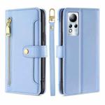 For Infinix Note 11 Sheep Texture Cross-body Zipper Wallet Leather Phone Case(Blue)