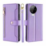 For Infinix Note 12 Pro 4G Sheep Texture Cross-body Zipper Wallet Leather Phone Case(Purple)