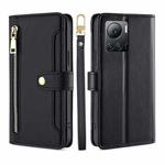 For Infinix Note 12 VIP Sheep Texture Cross-body Zipper Wallet Leather Phone Case(Black)