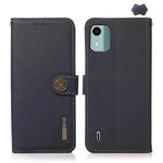 For Nokia C12 4G KHAZNEH Custer Genuine Leather RFID Phone Case(Blue)