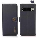 For Google Pixel 8 Pro KHAZNEH Custer Genuine Leather RFID Phone Case(Blue)