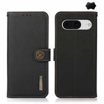 For Google Pixel 8 KHAZNEH Custer Genuine Leather RFID Phone Case(Black)