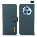 For Honor Magic5 KHAZNEH Custer Genuine Leather RFID Phone Case(Green)