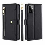 For Motorola Moto G Power 2023 Sheep Texture Cross-body Zipper Wallet Leather Phone Case(Black)