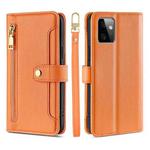 For Motorola Moto G Power 2023 Sheep Texture Cross-body Zipper Wallet Leather Phone Case(Orange)