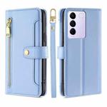 For vivo S16e Sheep Texture Cross-body Zipper Wallet Leather Phone Case(Blue)