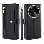 For OPPO Find X6 Pro 5G Sheep Texture Cross-body Zipper Wallet Leather Phone Case(Black)