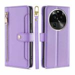 For OPPO Find X6 Pro 5G Sheep Texture Cross-body Zipper Wallet Leather Phone Case(Purple)
