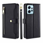 For Xiaomi Redmi Note 12 4G Global Sheep Texture Cross-body Zipper Wallet Leather Phone Case(Black)