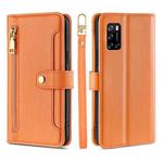 For Rakuten Big S Sheep Texture Cross-body Zipper Wallet Leather Phone Case(Orange)