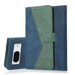 For Google Pixel 8 Dual-color Stitching Leather Phone Case(Blue Green)