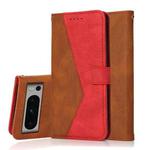 For Google Pixel 8 Pro Dual-color Stitching Leather Phone Case(Brown Red)