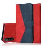 For Sony Xperia 10 V 2023 Dual-color Stitching Leather Phone Case(Red Blue)