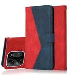 For Tecno Spark Go 2023 Dual-color Stitching Leather Phone Case(Red Blue)