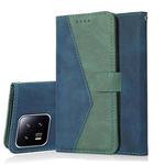 For Xiaomi 13 Dual-color Stitching Leather Phone Case(Blue Green)