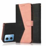 For Xiaomi Redmi Note 12 5G China Dual-color Stitching Leather Phone Case(Black Rose Gold)