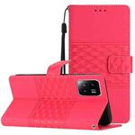 For Xiaomi 13 Pro Diamond Embossed Skin Feel Leather Phone Case with Lanyard(Red)