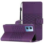 For Xiaomi Redmi Note 12 5G China Diamond Embossed Skin Feel Leather Phone Case with Lanyard(Purple)