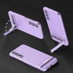 For Samsung Galaxy S23 5G GKK Triumph Ultra Thin Full Coverage Phone Case with Stand(Purple)