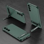 For Samsung Galaxy S23+ 5G GKK Triumph Ultra-Thin Plain Leather Phone Case with Holder(Green)