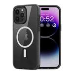 For iPhone 14 Pro Rock Crystal Armor Shockproof Magsafe Phone Case(Transparent Black)