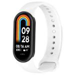 For Xiaomi Mi Band 8 Solid Color Silicone Plug Replacement Watch Band(White)