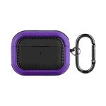 For AirPods Pro Leather Texture Earphone Protective Case(Black Purple)