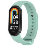 For Xiaomi Mi Band 8 Solid Color Stainless Steel Plug Replacement Watch Band (Blue Green)