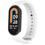 For Xiaomi Mi Band 8 Solid Color Stainless Steel Plug Replacement Watch Band(White)