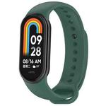 For Xiaomi Mi Band 8 Solid Color Stainless Steel Plug Replacement Watch Band(Dark Green)