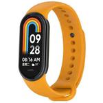 For Xiaomi Mi Band 8 Solid Color Stainless Steel Plug Replacement Watch Band (Yellow)