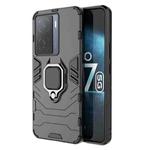 For vivo iQOO Z7 5G Global PC + TPU Magnetic Ring Holder Phone Case(Black)