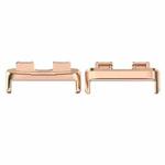 For Huawei Band 8 1 Pair Stainless steel Metal Watch Band Connector(Rose Gold)