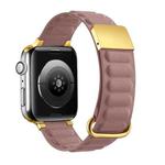 Magnetic Reverse Buckle Watch Band For Apple Watch Series 8&7 41mm / SE 2&6&SE&5&4 40mm / 3&2&1 38mm(Rose Gold)