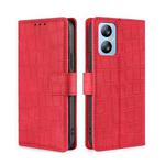 For Blackview A52 Skin Feel Crocodile Magnetic Clasp Leather Phone Case(Red)