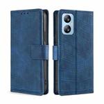 For Blackview A52 Skin Feel Crocodile Magnetic Clasp Leather Phone Case(Blue)