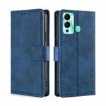 For Infinix Hot 12 Play Skin Feel Crocodile Magnetic Clasp Leather Phone Case(Blue)